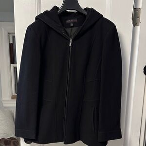 Jason Kole Women's Black Pea Coat with Hood